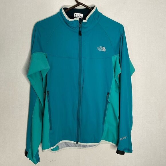 The North Face‎ Women's Large Windstopper Blue TwoTone Softshell Full Zip Jacket - Picture 1 of 11